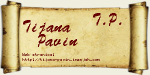 Tijana Pavin vizit kartica